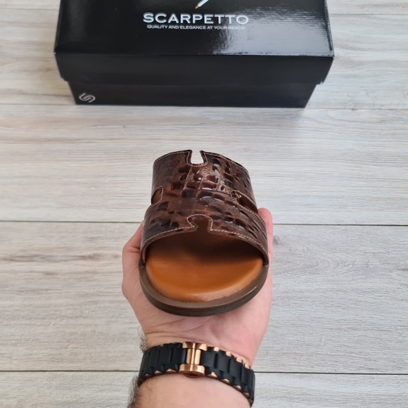 Premium Leather Men's Sandal in Brown - Picture 3 of 4